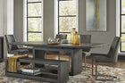 Oxford Basalt Grey Dining Table, 4 Chairs and Bench